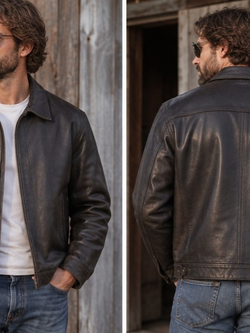 St. John'Small Bay Leather Full Zip Jacket Men'Small Black Small